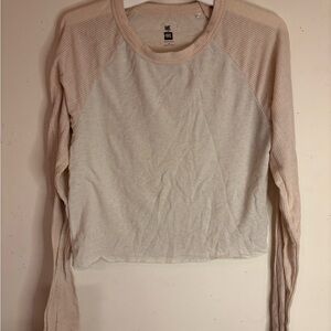 Me to We Cream Fitted Long Sleeve Crop Tee